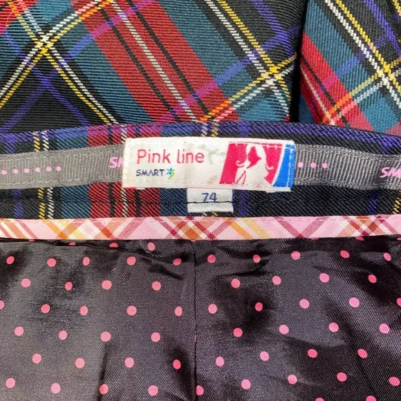 Red Plaid Pleated Mini Skirt - Picture 5 of 5